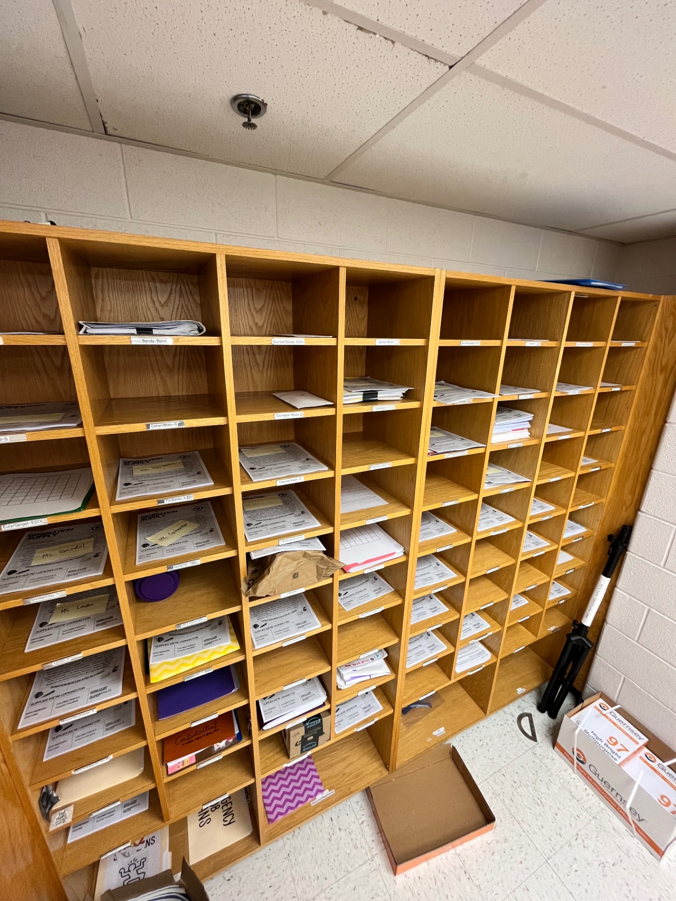 Printed flyers prepared for distribution to teachers at Greenbriar East.